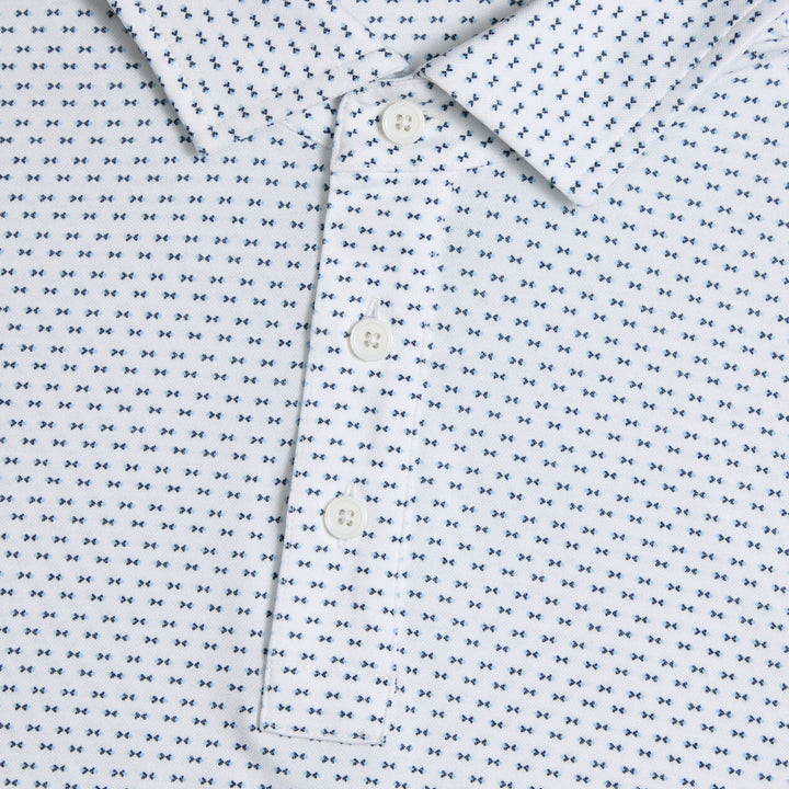 G/FORE MEN'S GEO ALL PLAY STRETCH KNIT POLO - SNOW