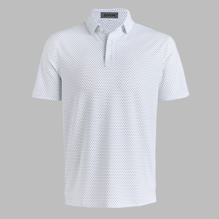 G/FORE MEN'S GEO ALL PLAY STRETCH KNIT POLO - SNOW