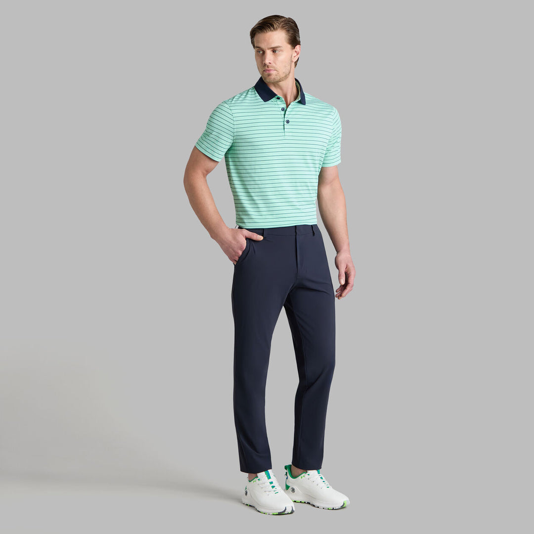 G/FORE MEN'S HERRINGBONE STRIPE TECH JERSEY POLO - CLOVER
