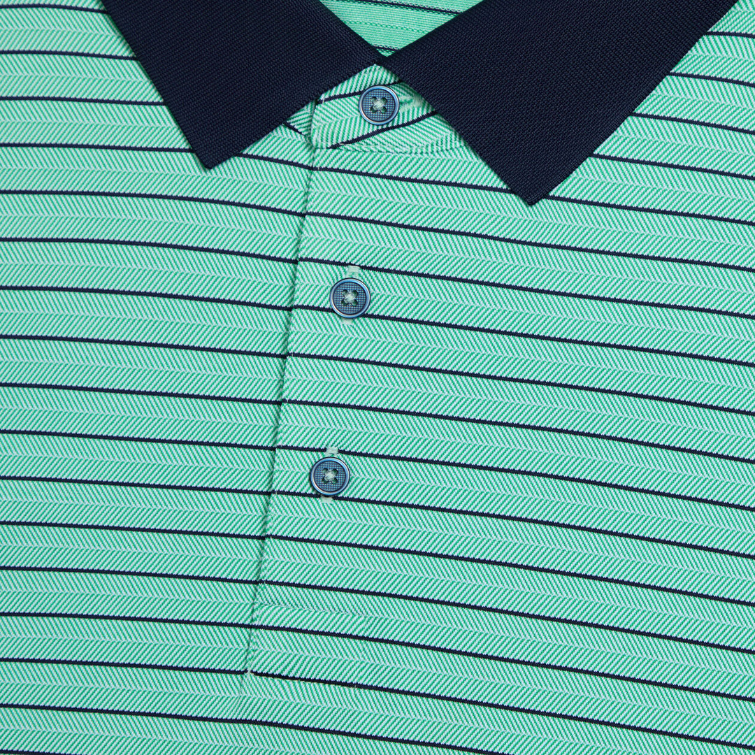 G/FORE MEN'S HERRINGBONE STRIPE TECH JERSEY POLO - CLOVER