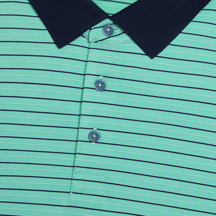 G/FORE MEN'S HERRINGBONE STRIPE TECH JERSEY POLO - CLOVER