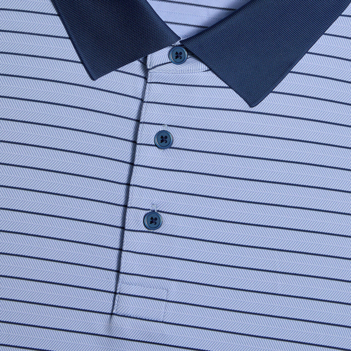 G/FORE MEN'S HERRINGBONE STRIPE TECH JERSEY POLO - WILLOW
