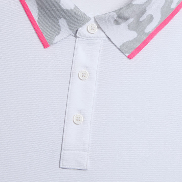 G/FORE MEN'S CAMO COLLAR PERFORMANCE PIQUÉ POLO - SNOW