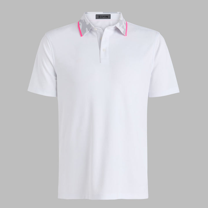 G/FORE MEN'S CAMO COLLAR PERFORMANCE PIQUÉ POLO - SNOW