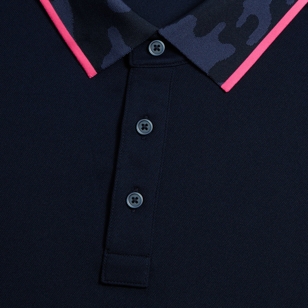 G/FORE MEN'S CAMO COLLAR PERFORMANCE PIQUÉ POLO - TWILIGHT