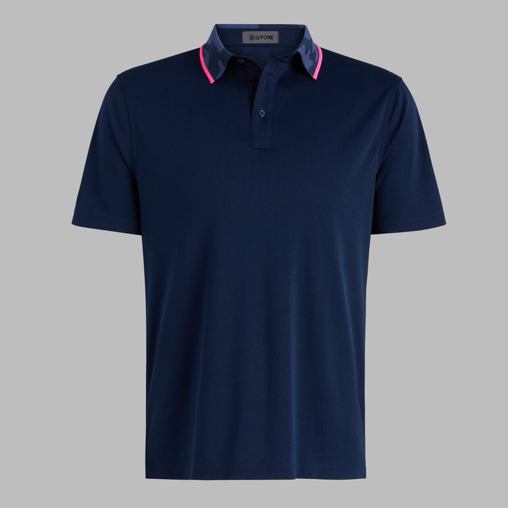 G/FORE MEN'S CAMO COLLAR PERFORMANCE PIQUÉ POLO - TWILIGHT