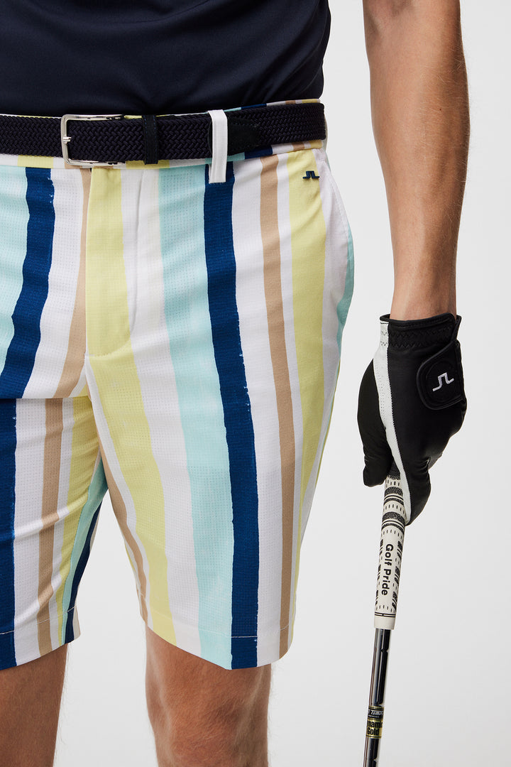 J.Lindeberg Mens Tim Print Shorts - Painted Stripe Wax Yellow