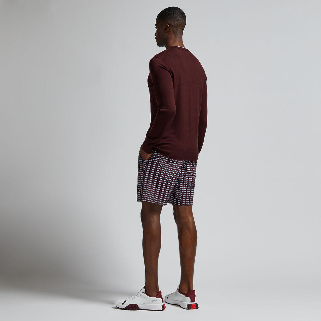 G/FORE MENS BRICK STRIPE MAVERICK 4-WAY STRETCH SHORT - CABERNET