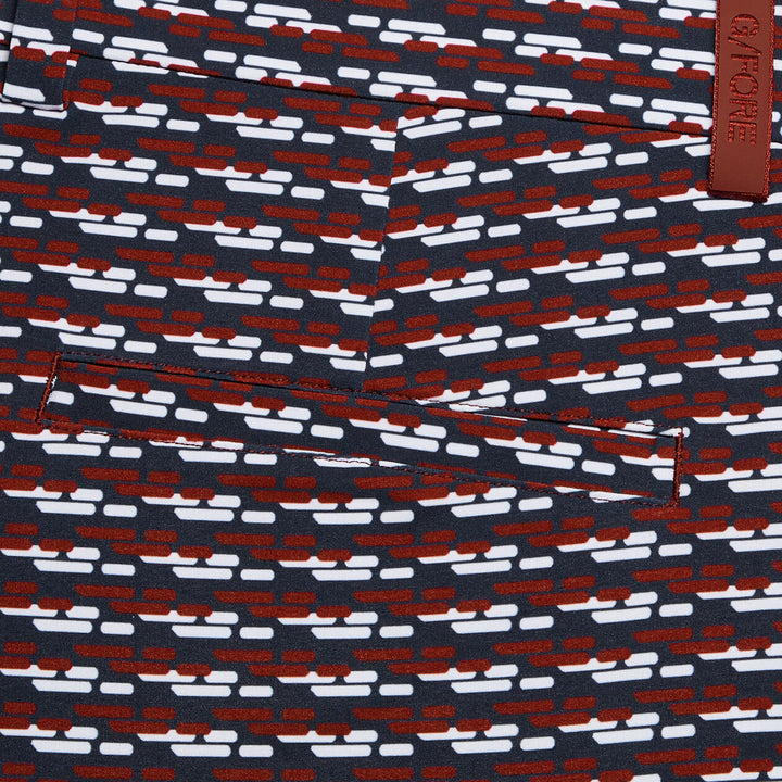 G/FORE MENS BRICK STRIPE MAVERICK 4-WAY STRETCH SHORT - CABERNET