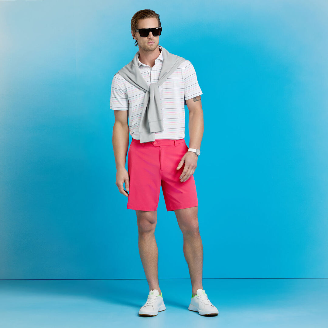 G/FORE MENS MAVERICK 4-WAY STRETCH LINED SHORT - FRAMBOISE