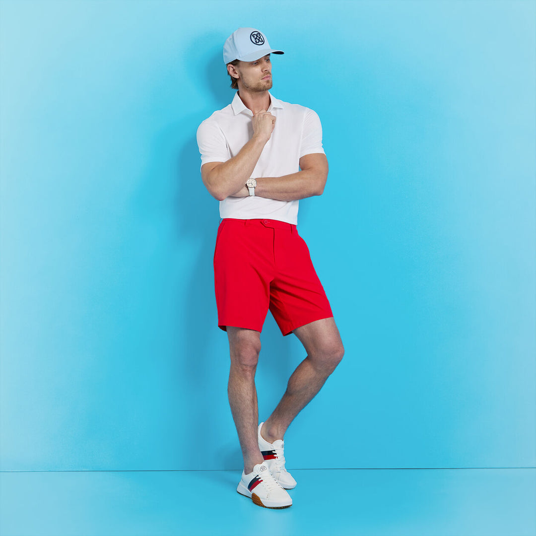 G/FORE MENS MAVERICK 4-WAY STRETCH LINED SHORT - LAVA