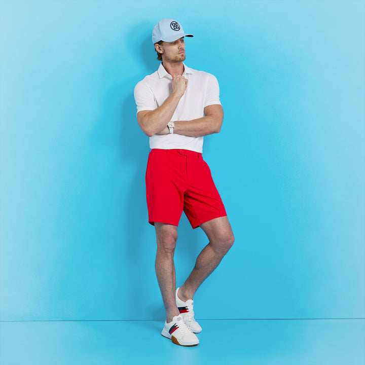 G/FORE MENS MAVERICK 4-WAY STRETCH LINED SHORT - LAVA