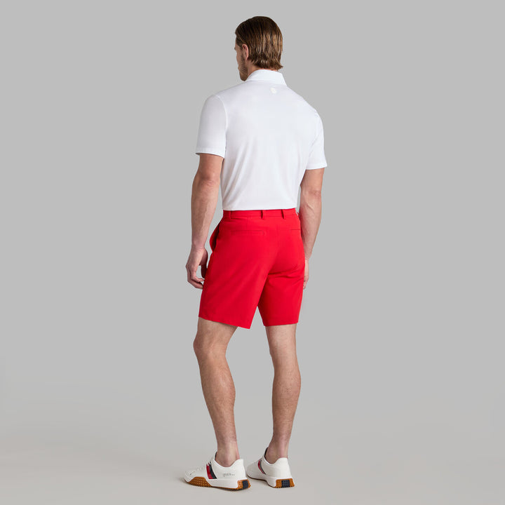 G/FORE MENS MAVERICK 4-WAY STRETCH LINED SHORT - LAVA