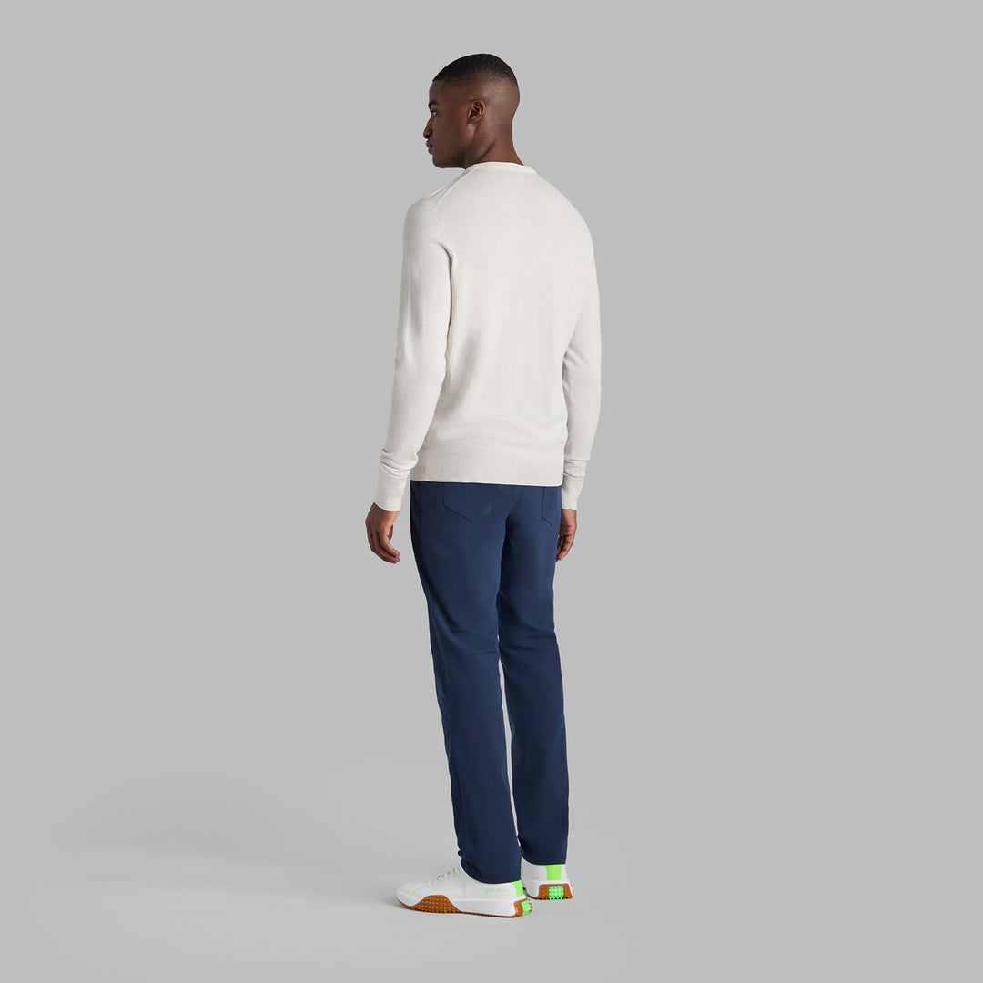 G/FORE MENS MERINO WOOL BLEND CREWNECK SWEATER - STONE