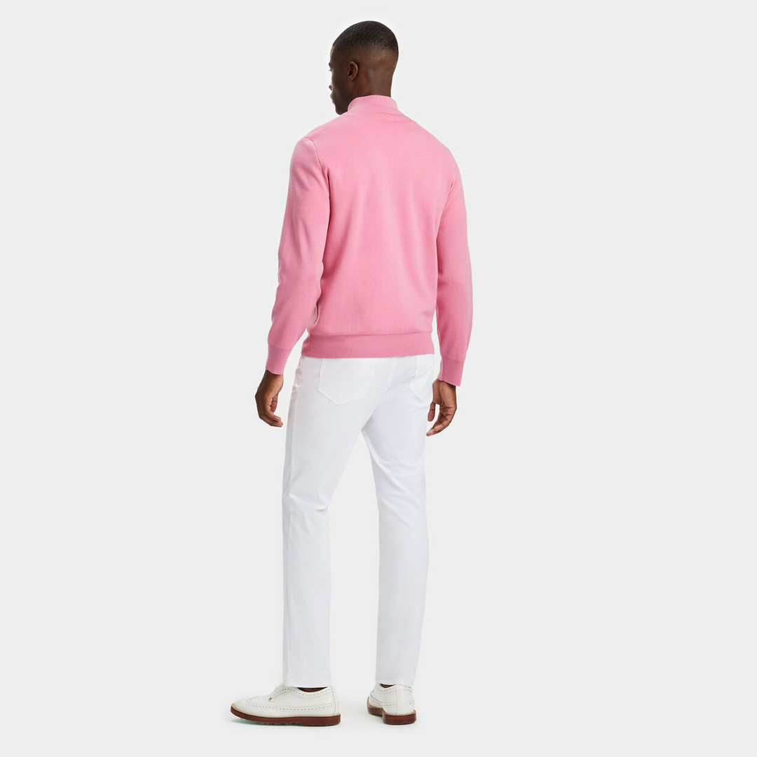G/FORE MENS  WOOL 1/4 ZIP V-NECK SWEATER - QUART