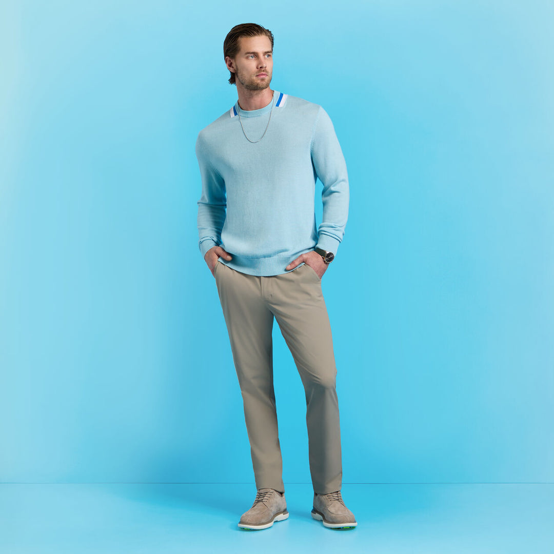 G/FORE MENS COLOUR BLOCK MERINO WOOL SWEATER - DAYBREAK