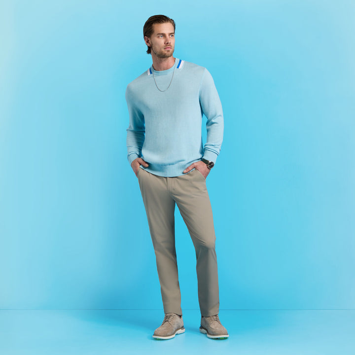 G/FORE MENS COLOUR BLOCK MERINO WOOL SWEATER - DAYBREAK