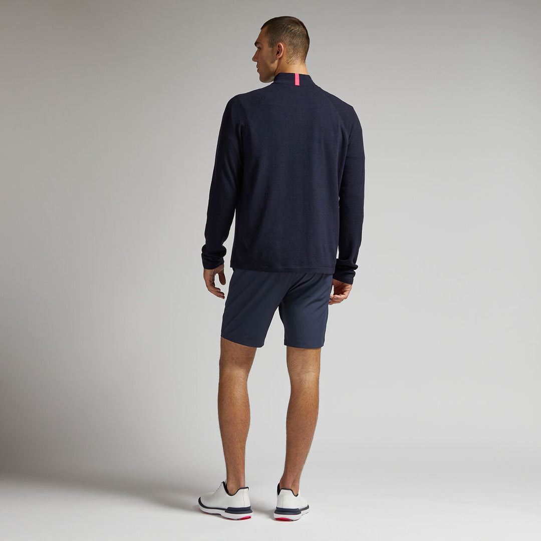 G/FORE MENS MERINO WOOL BLEND RAGLAN QUARTER ZIP JUMPER - TWILIGHT