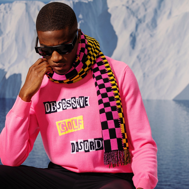 G/FORE MENS LTD RELEASE OGD MERINO WOOL SWEATER - KNOCKOUT PINK