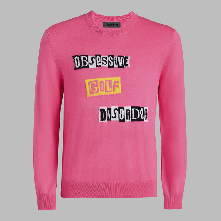 G/FORE MENS LTD RELEASE OGD MERINO WOOL SWEATER - KNOCKOUT PINK