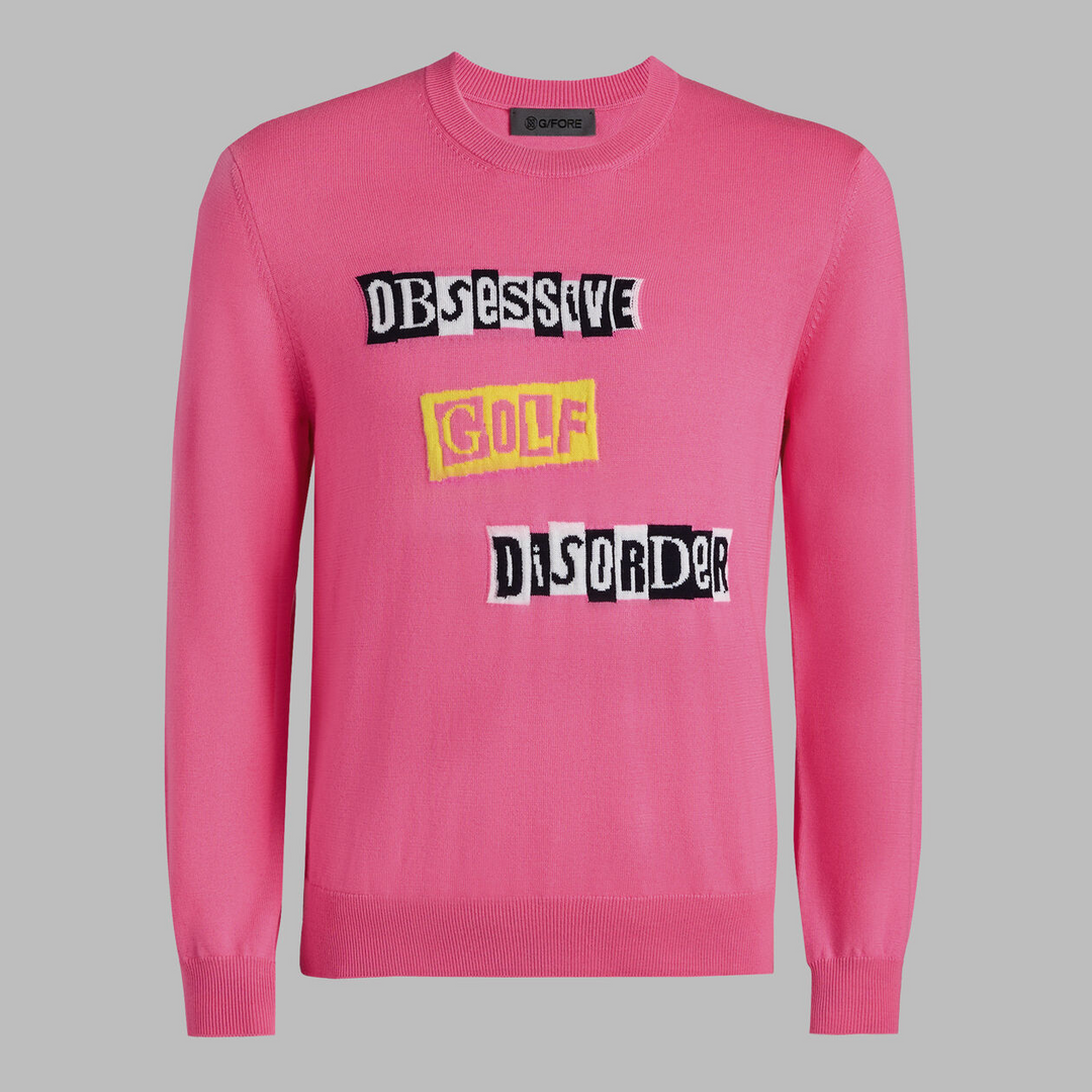 G/FORE MENS LTD RELEASE OGD MERINO WOOL SWEATER - KNOCKOUT PINK