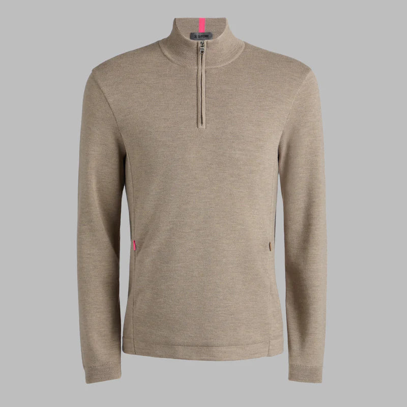 G/FORE MEN'S MERINO WOOL WINDBREAKER PULLOVER - DUNE