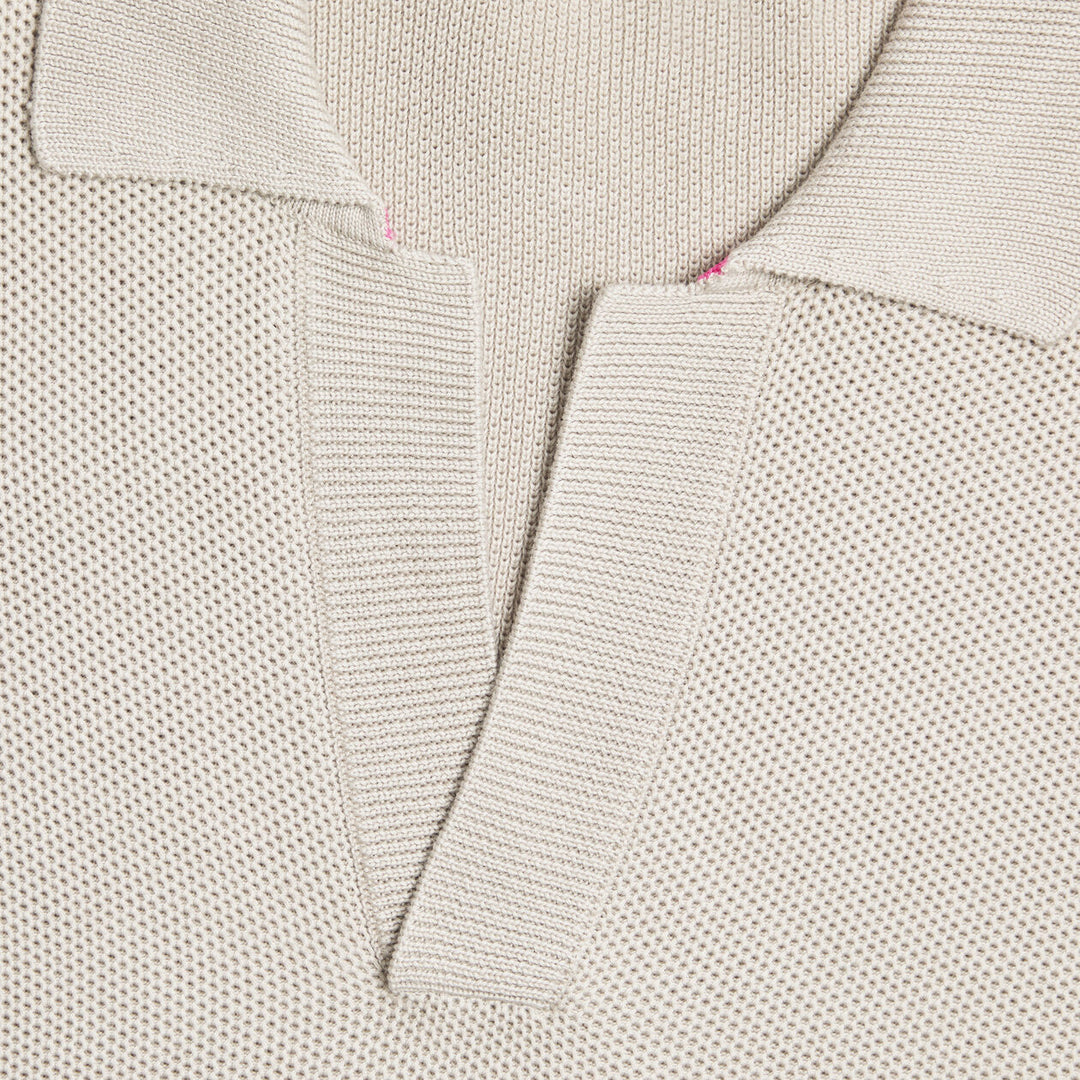 G/FORE MEN'S JOHNNY COLLAR COOLING COTTON SWEATER POLO - PUMICE
