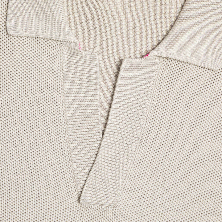 G/FORE MEN'S JOHNNY COLLAR COOLING COTTON SWEATER POLO - PUMICE