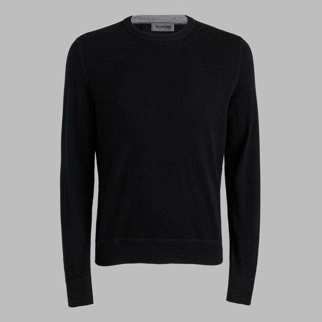 G/FORE MEN'S 100% CASHMERE CREWNECK SWEATER - ONYX