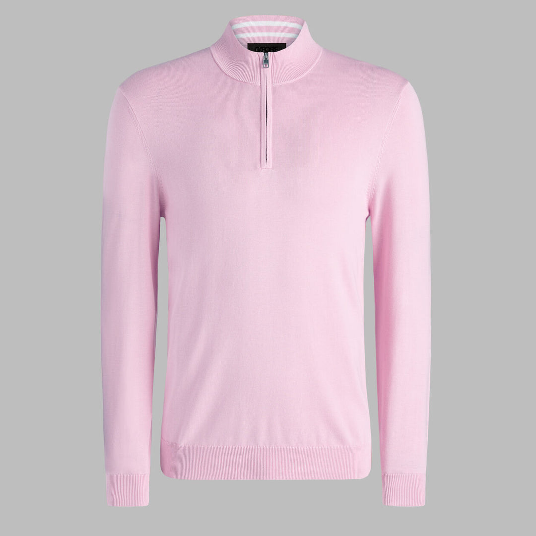 G/FORE MEN'S G/FORE MEN'S COOLING COTTON 1/4 ZIP SWEATER - CANDY