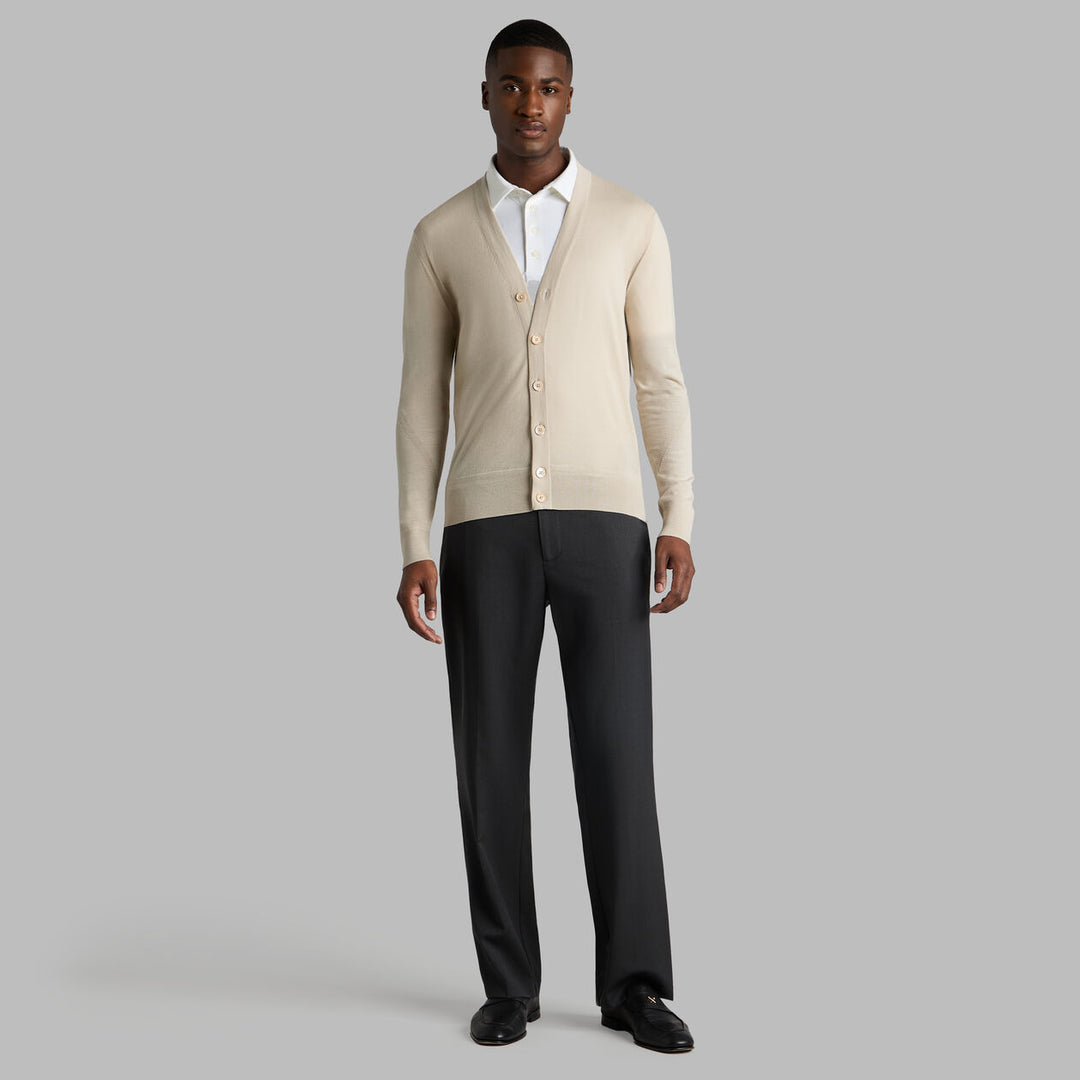 G/FORE MEN'S LTD RELEASE MERINO WOOL KNIT CARDIGAN - PUMICE