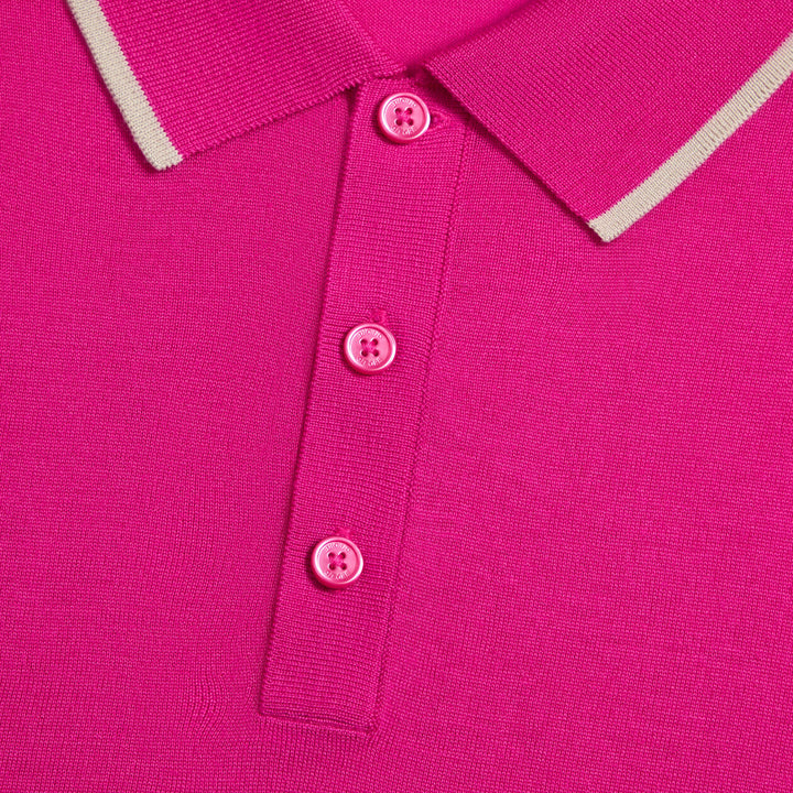 G/FORE MEN'S LTD RELEASE MERINO WOOL KNIT SWEATER POLO - KNOCKOUT PINK