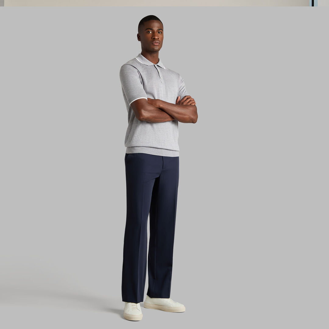 G/FORE MEN'S LTD RELEASE MERINO WOOL KNIT SWEATER POLO - NIMBUS MELANGE