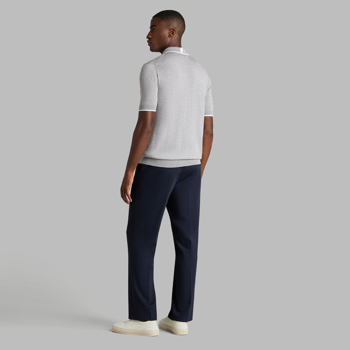G/FORE MEN'S LTD RELEASE MERINO WOOL KNIT SWEATER POLO - NIMBUS MELANGE
