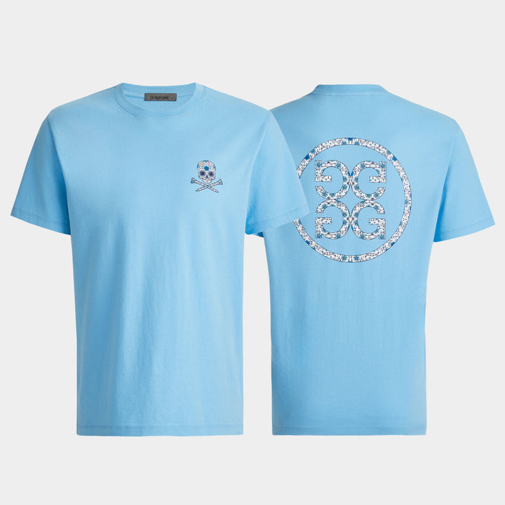 G/FORE MENS SUGAR SKULL & TEES COTTON TEE SHIRT - FOUNTAIN