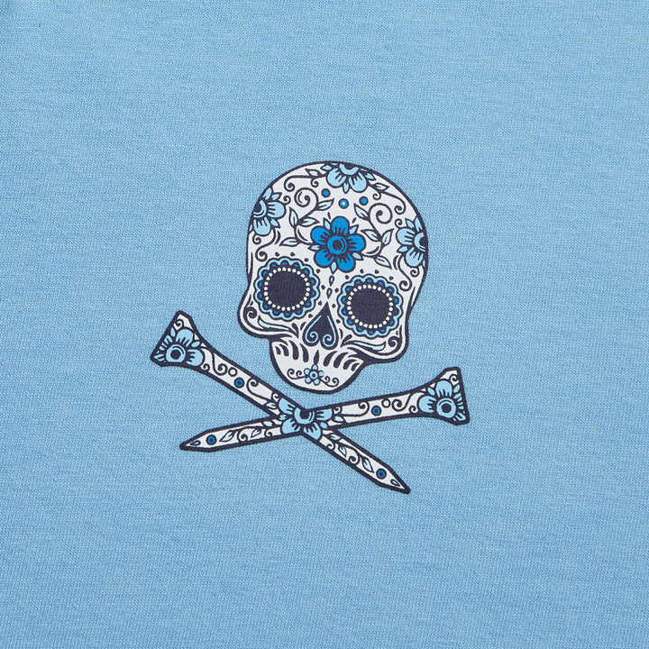 G/FORE MENS SUGAR SKULL & TEES COTTON TEE SHIRT - FOUNTAIN