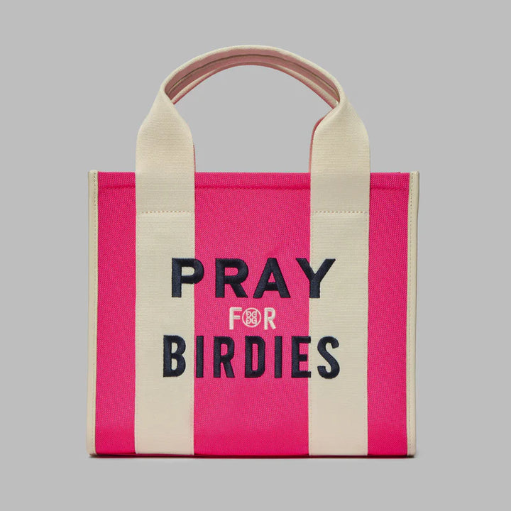 G/FORE PRAY FOR BIRDIES SQUARE CANVAS BAG - KNOCKOUT PINK