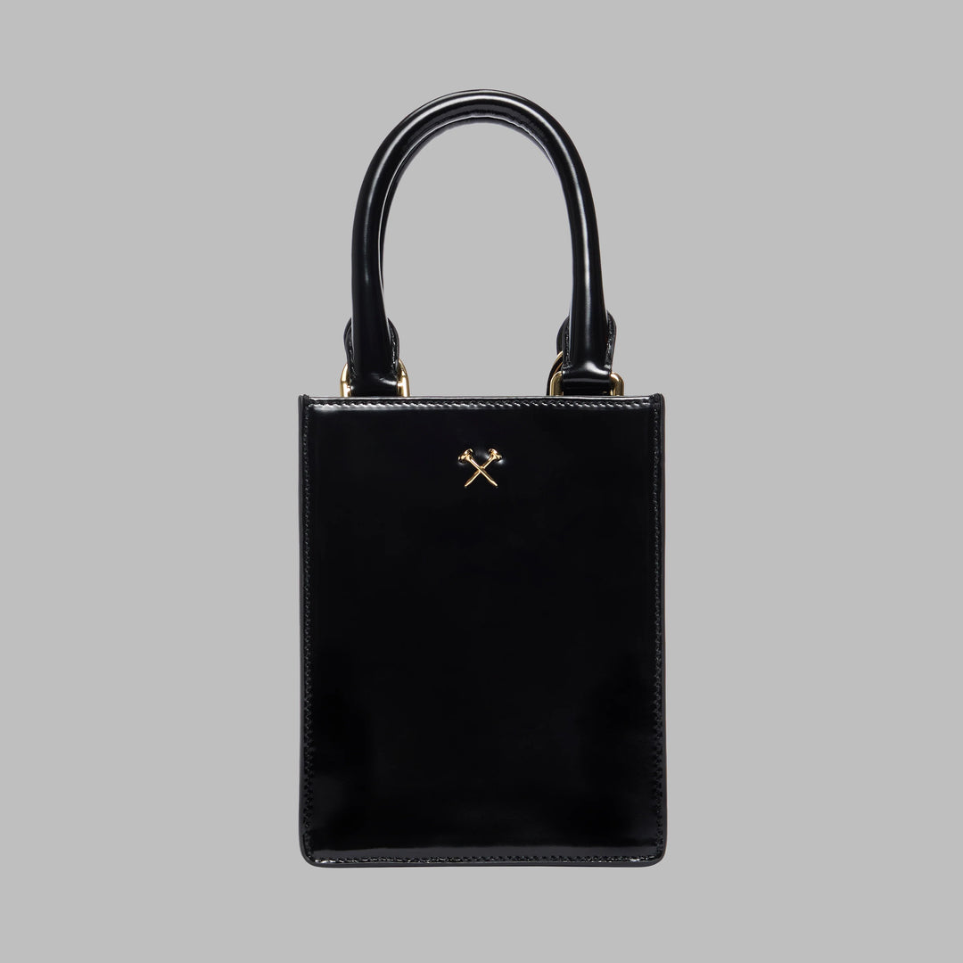 G/FORE METAL TEES LEATHER MINI TOTE BAG - ONYX