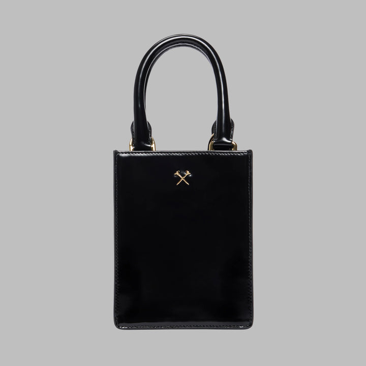 G/FORE METAL TEES LEATHER MINI TOTE BAG - ONYX