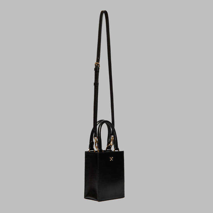 G/FORE METAL TEES LEATHER MINI TOTE BAG - ONYX