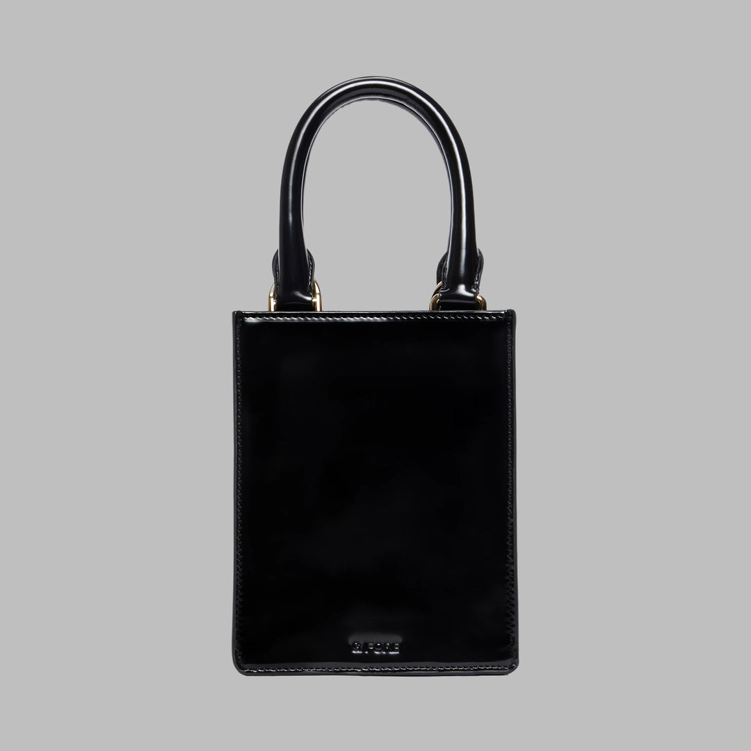 G/FORE METAL TEES LEATHER MINI TOTE BAG - ONYX