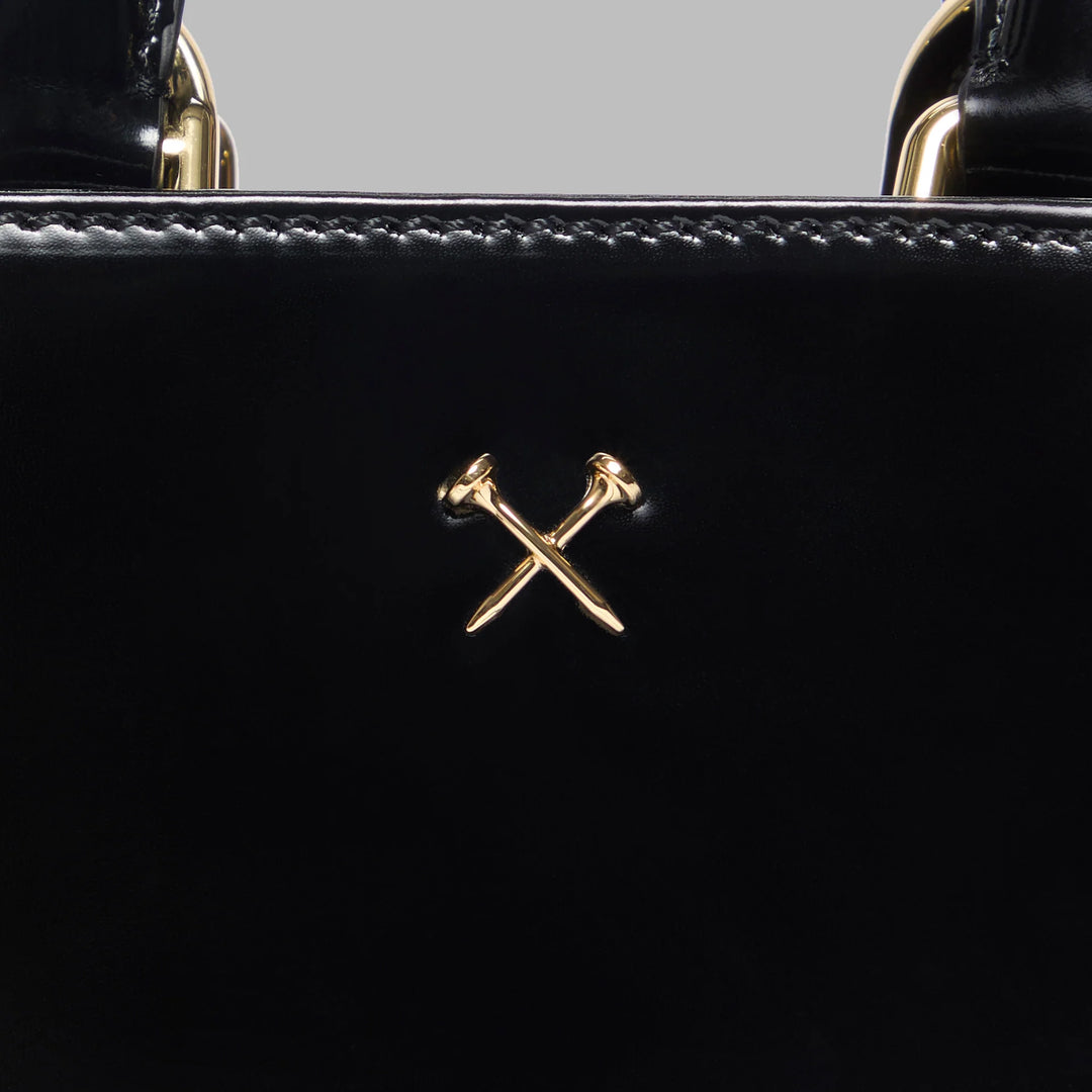 G/FORE METAL TEES LEATHER MINI TOTE BAG - ONYX