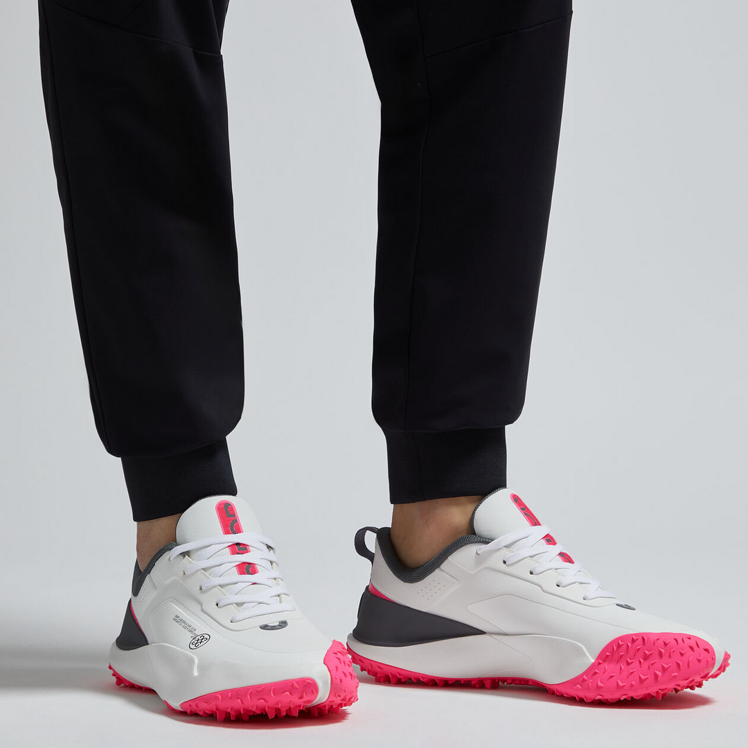 G/FORE MEN'S G/18 LTD EDITION GOLF SHOE - SNOW / KNOCKOUT PINK
