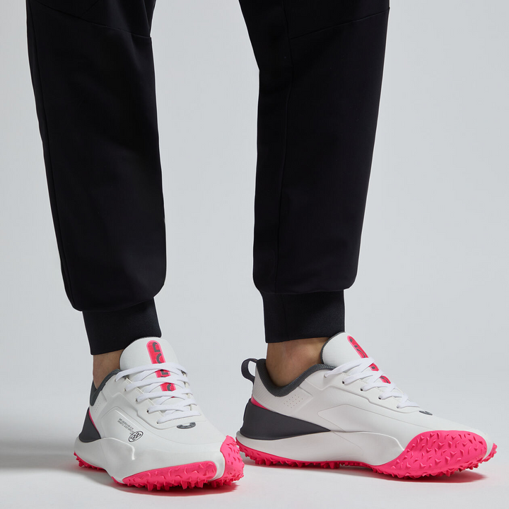 G/FORE MEN'S G/18 LTD EDITION GOLF SHOE - SNOW / KNOCKOUT PINK