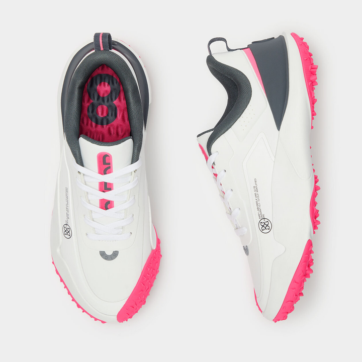 G/FORE MEN'S G/18 LTD EDITION GOLF SHOE - SNOW / KNOCKOUT PINK