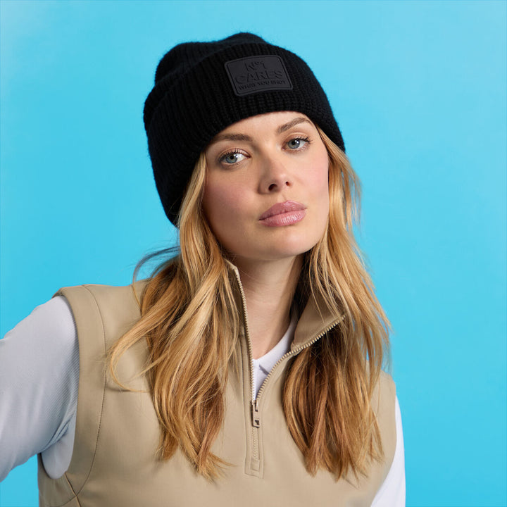 G/FORE UNISEX NO1 CARES WOOL CASHMERE BEANIE - ONYX