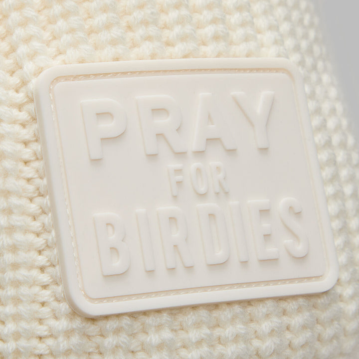 G/FORE UNISEX PRAY FOR BIRDIES WOOL CASHMERE BEANIE - CHALK WHITE