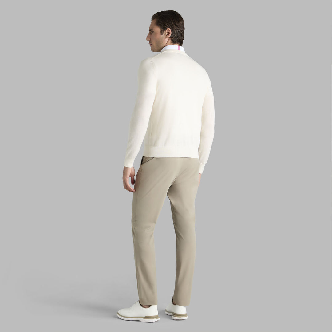 G/FORE UNISEX G SCRIBE VERSE V NECK CASHMERE SWEATER - CHALK WHITE
