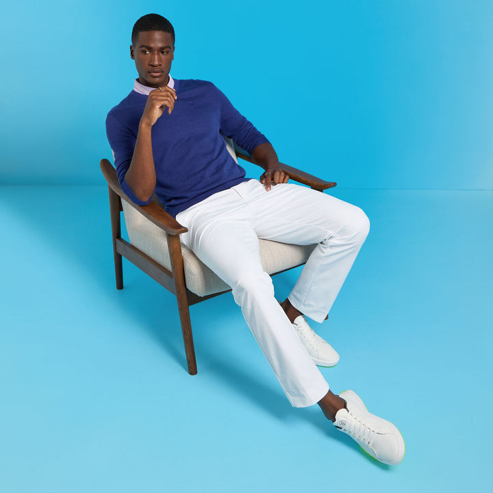 G/FORE UNISEX G SCRIBE VERSE V NECK CASHMERE SWEATER - WISTERIA