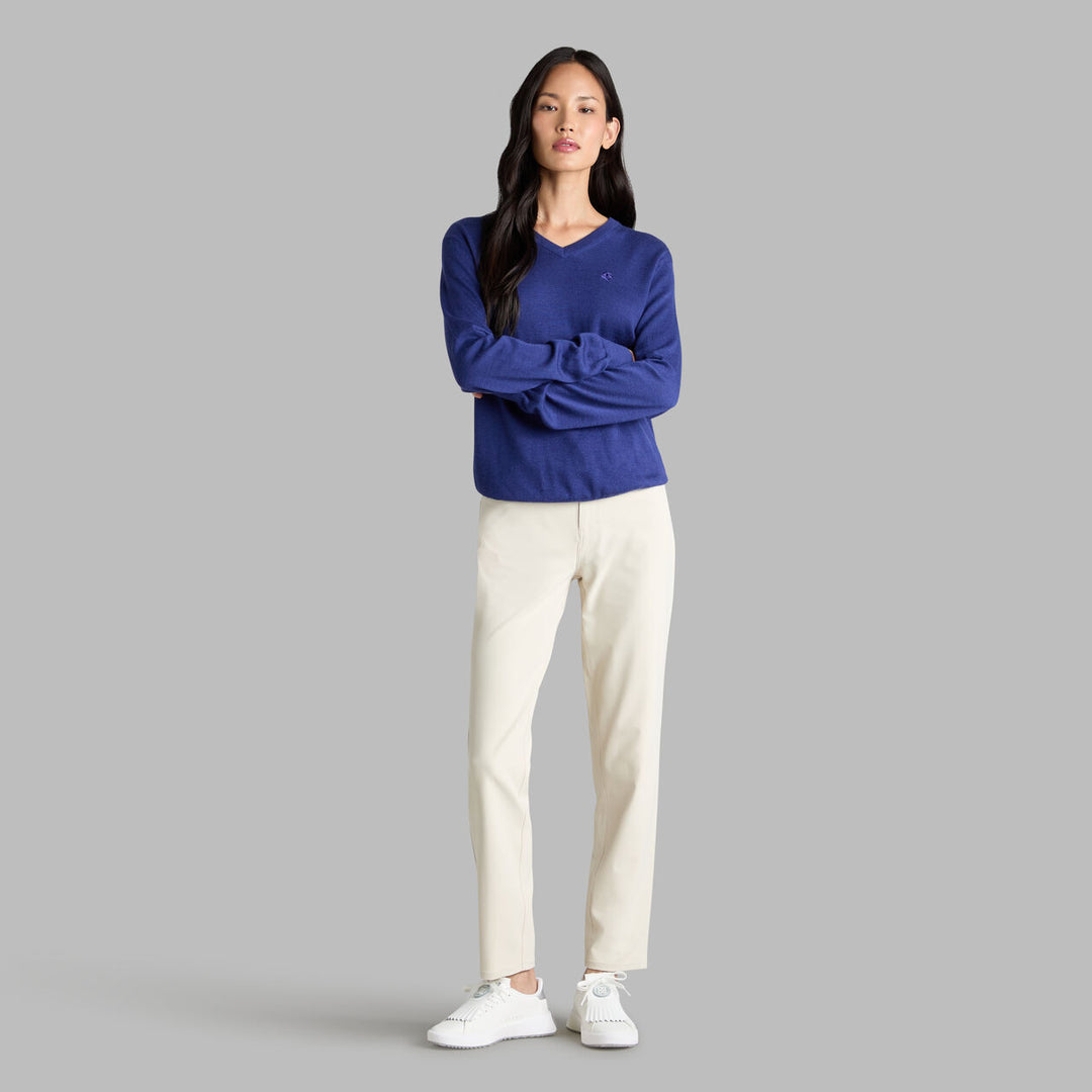 G/FORE UNISEX G SCRIBE VERSE V NECK CASHMERE SWEATER - WISTERIA